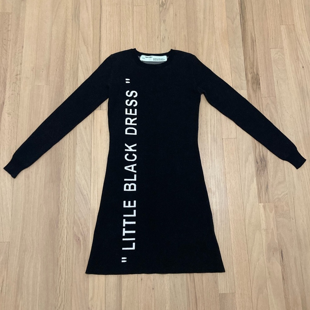OFF-WHITE 🖤 “LITTLE BLACK DRESS” Sweater Mini Dress - Picture 11 of 16